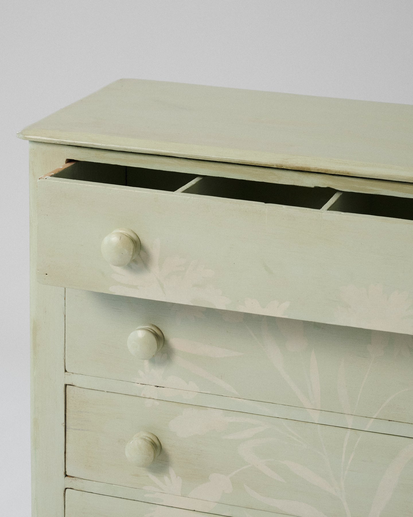 Custom Pine Dresser with Decorative Floral Painting