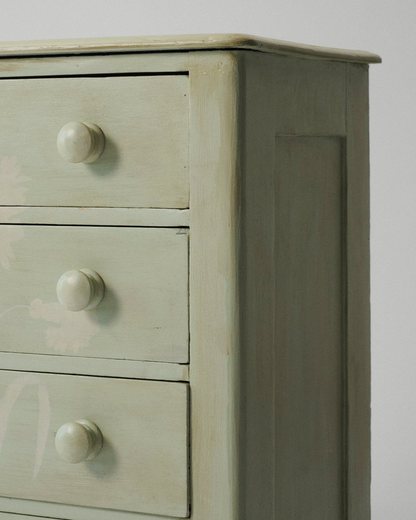Custom Pine Dresser with Decorative Floral Painting