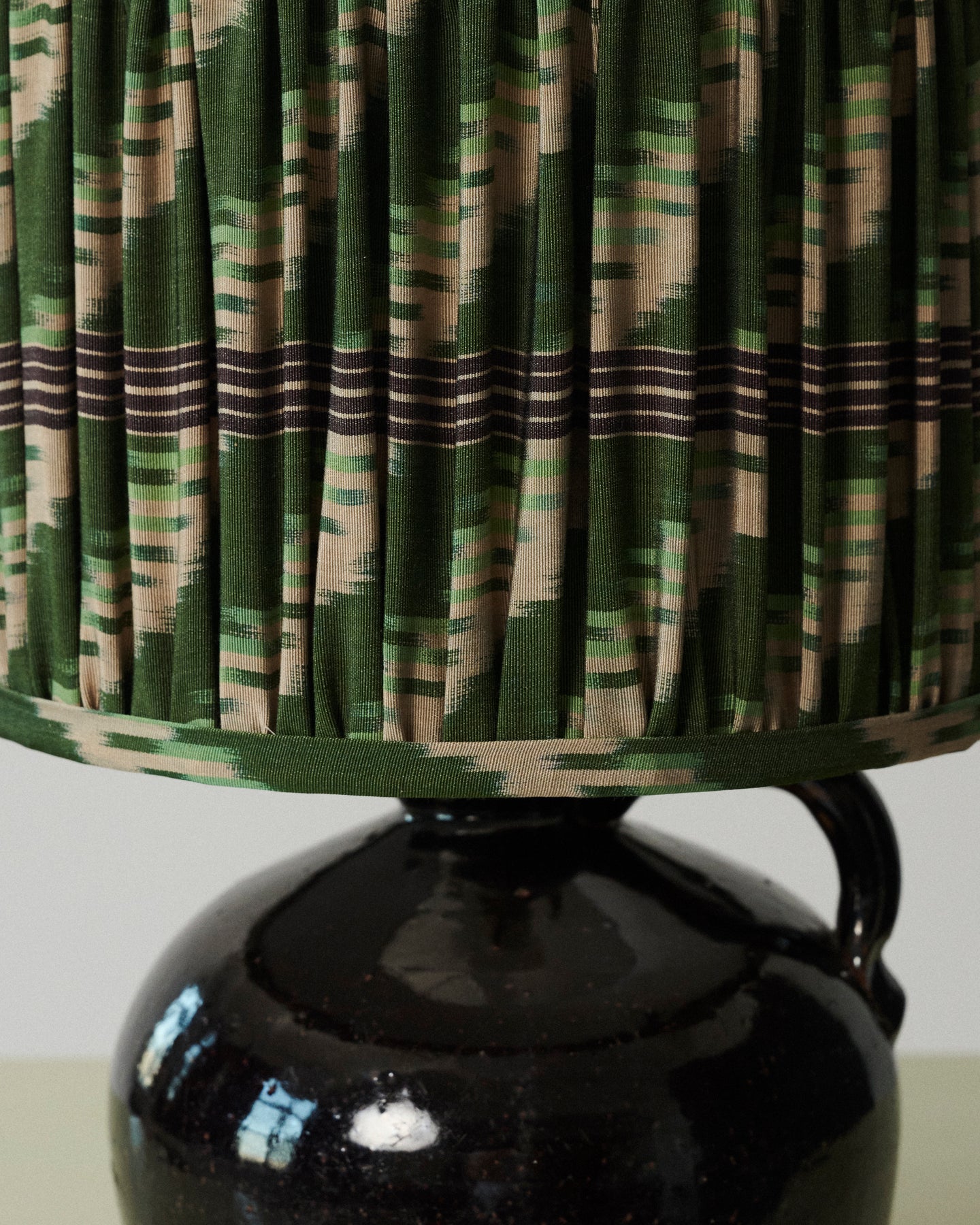 Vintage Aubergine Lamp with Robert Kime Pleated Shade