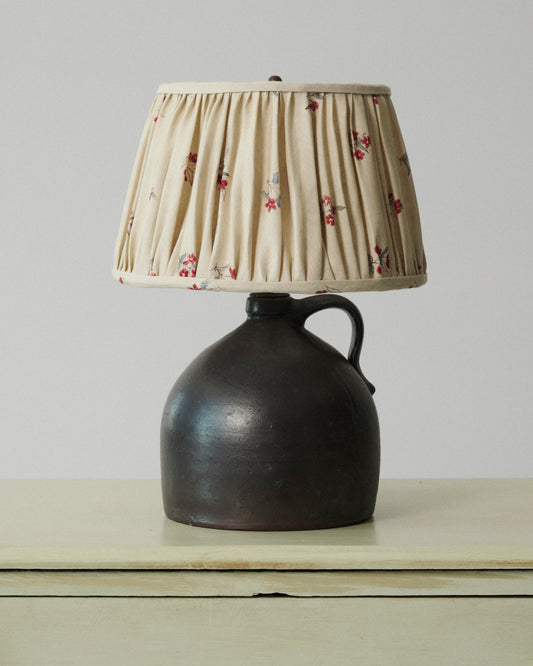 Black Croc Lamp with Handle and Nicholas Herbert Pleated Shade