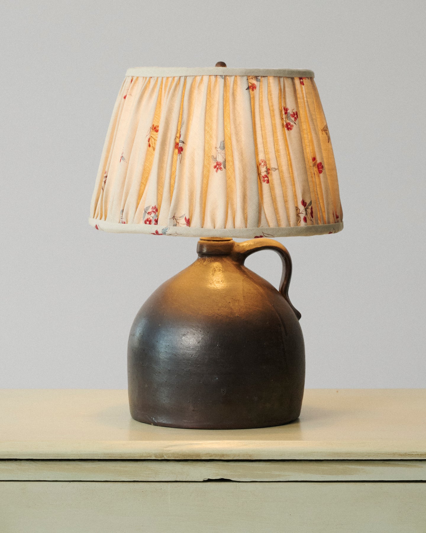 Black Croc Lamp with Handle and Nicholas Herbert Pleated Shade