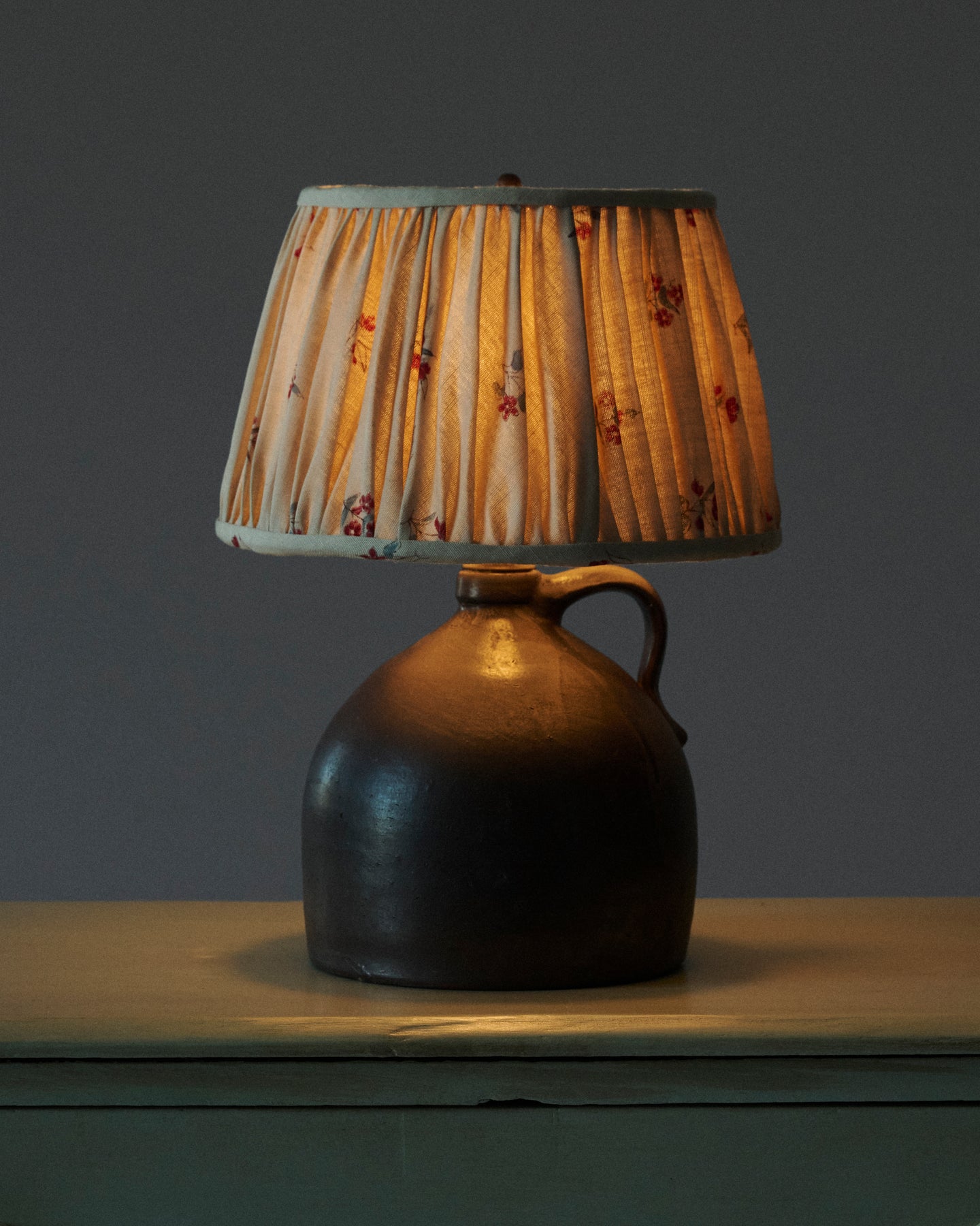 Black Croc Lamp with Handle and Nicholas Herbert Pleated Shade