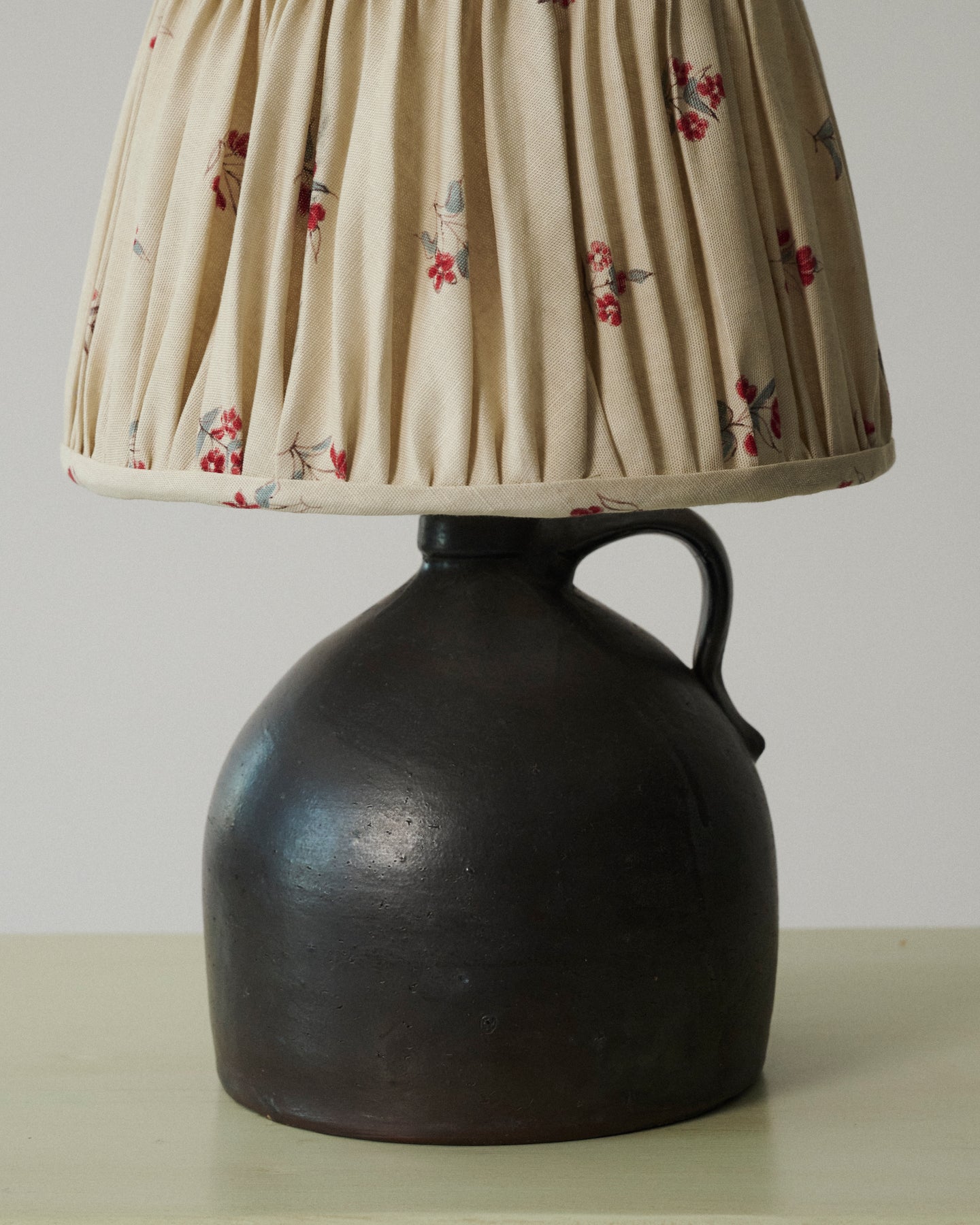 Black Croc Lamp with Handle and Nicholas Herbert Pleated Shade