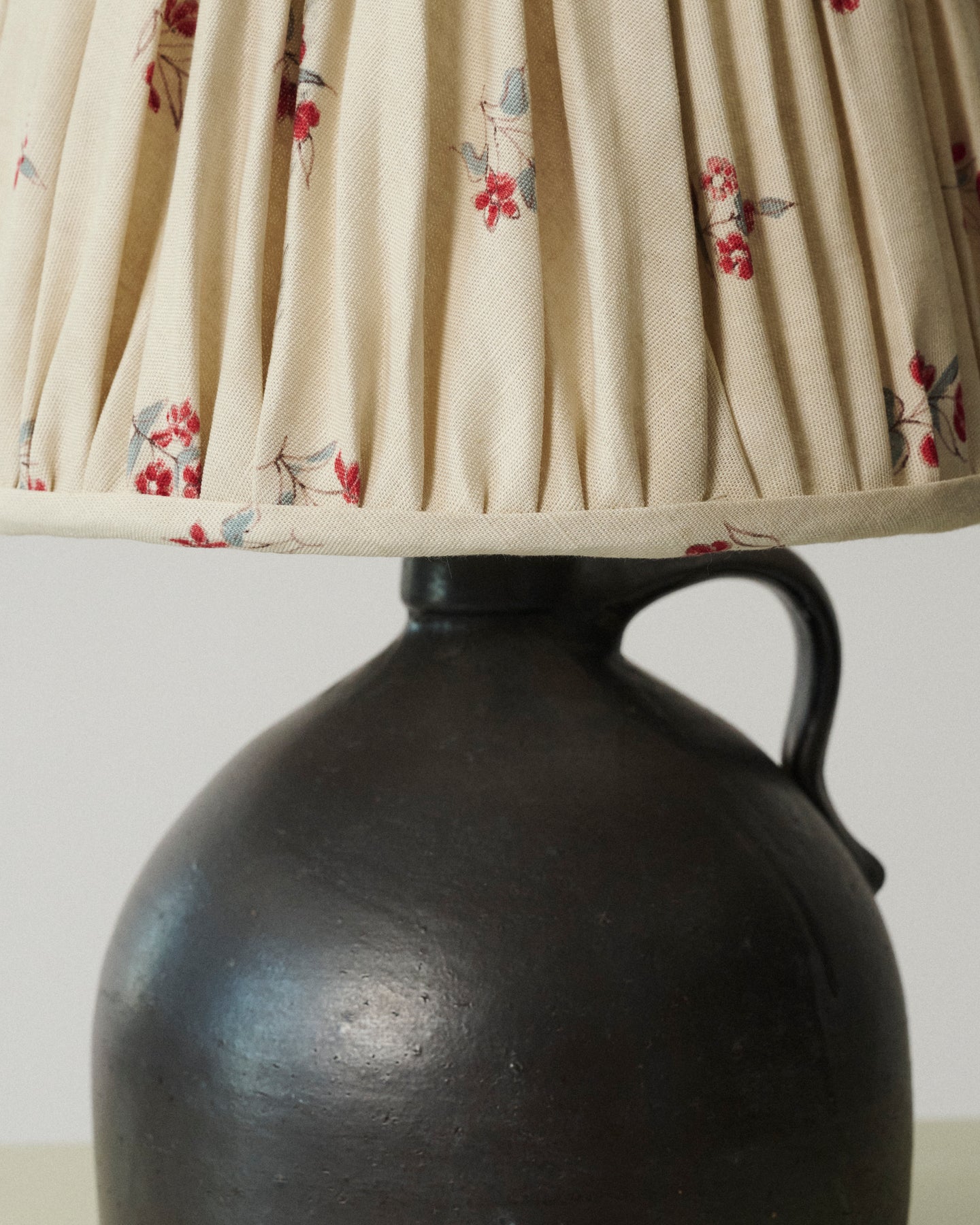 Black Croc Lamp with Handle and Nicholas Herbert Pleated Shade
