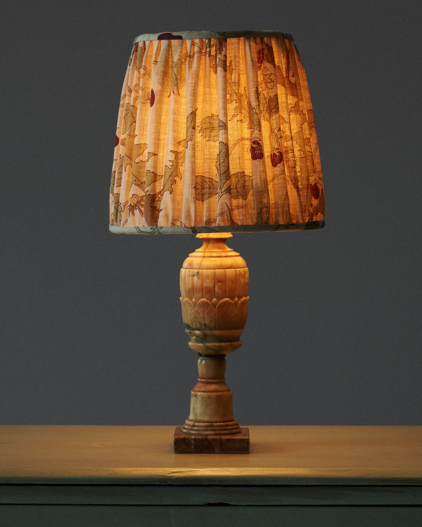 Alabaster Lamp with Robert Kime Shade
